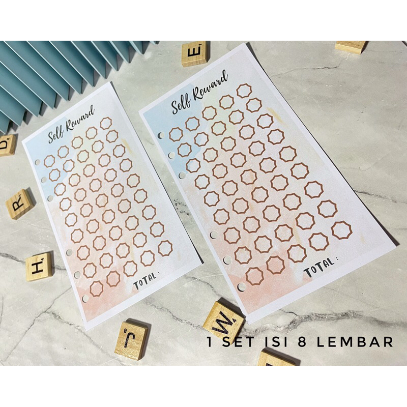 

Loose Leaf Self Reward Kertas Isian Binder A6 Ring 6 Refill Agenda Notebook Notepad Peralatan Budgeting Keuangan Notes Notebook