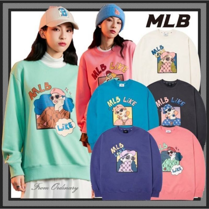 MLB* LIKE Cartoon Sweatshirt, Sweater Motif MLB Wanita