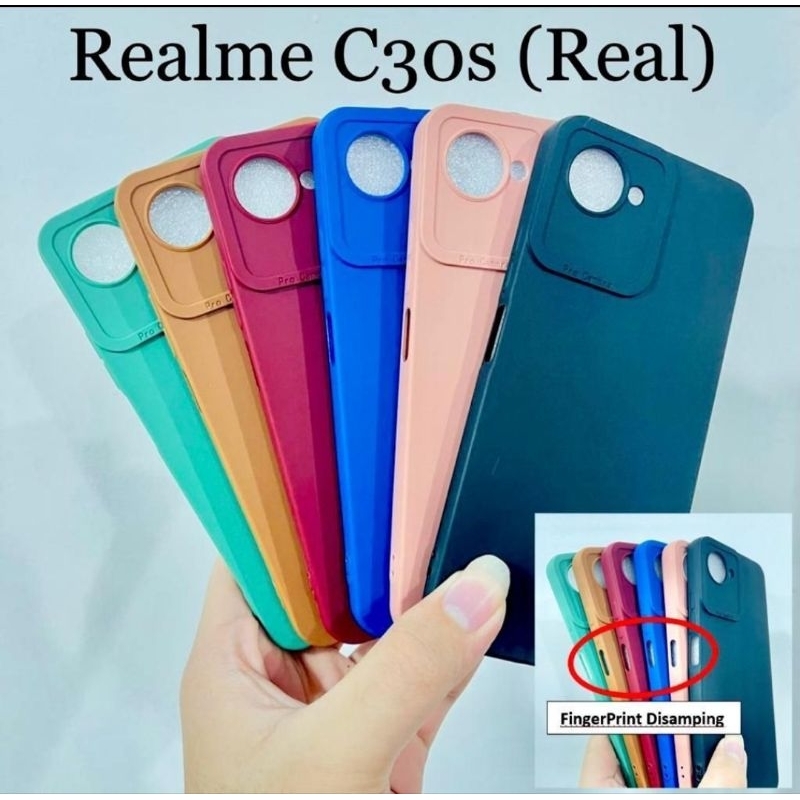 Softcase Realme C30S Silikon Casing Case Macaron Pelindung Pro Camera Finger Print Di Samping