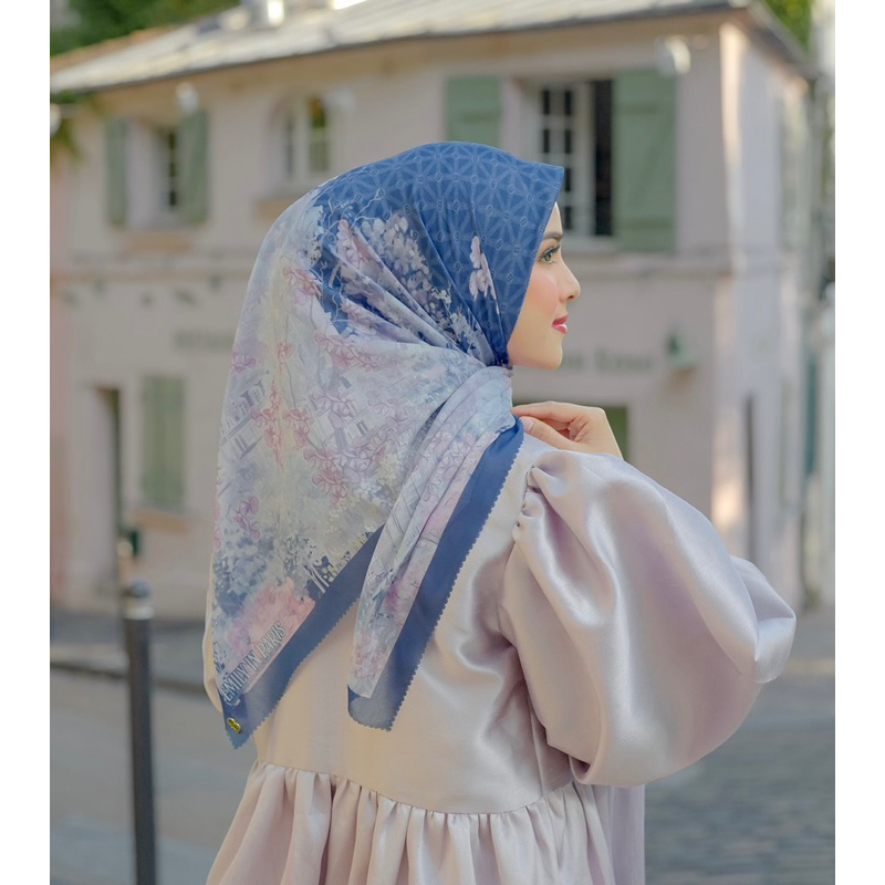 Hijab Segiempat Voal Motif Parisan series | Terlaris dan Terbaru