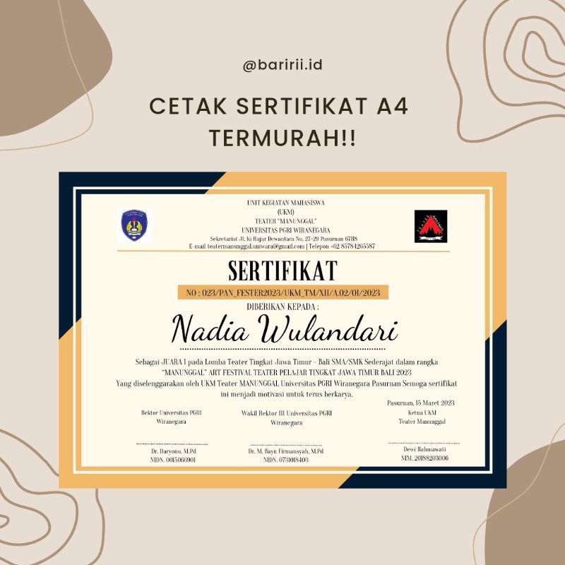 

CETAK SERTIFIKAT MURAH