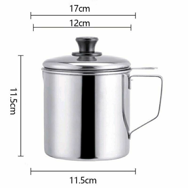 Premium Stainless Gelas Cangkir Saringan Kopi Santan Minyak Goreng Teh Oil Filter Pot