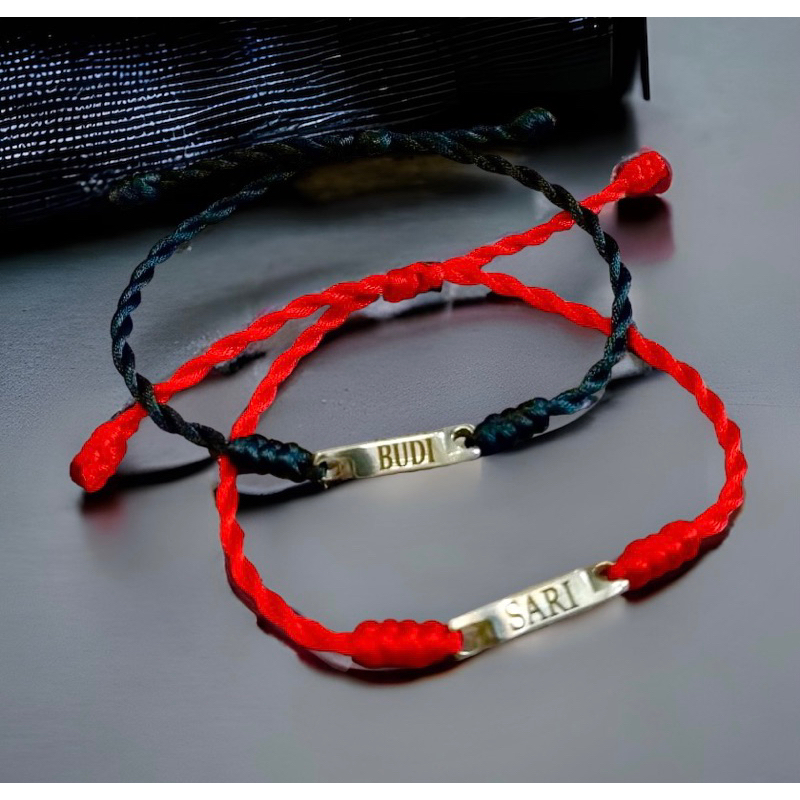 gelang nama titanium model serut