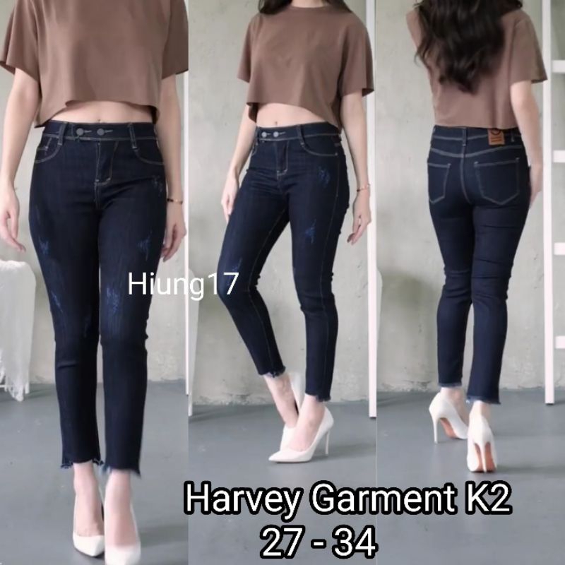 CELANA JEANS CEWEK 7/9 HARVEY GARMENT K2 UKURAN 27-34
