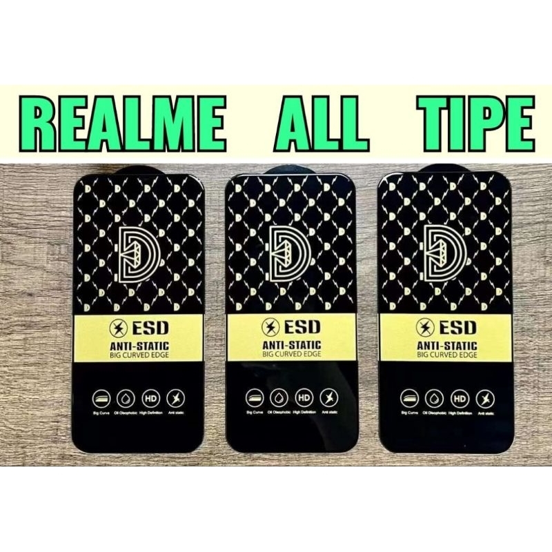 Tg ESD Realme ALL Tipe , Tg Tempered Glass Esd Anti Static Big Curved Edge Tempered Glass , TG ESD ANTI STATIC BIG CURVED EDGE TEMPERED GLASS , ESD ANTI STATIC BIG CURVED EDGE , Melindung Layar Handphone Depan , Biar Layar Handphone LCD Lebih Aman