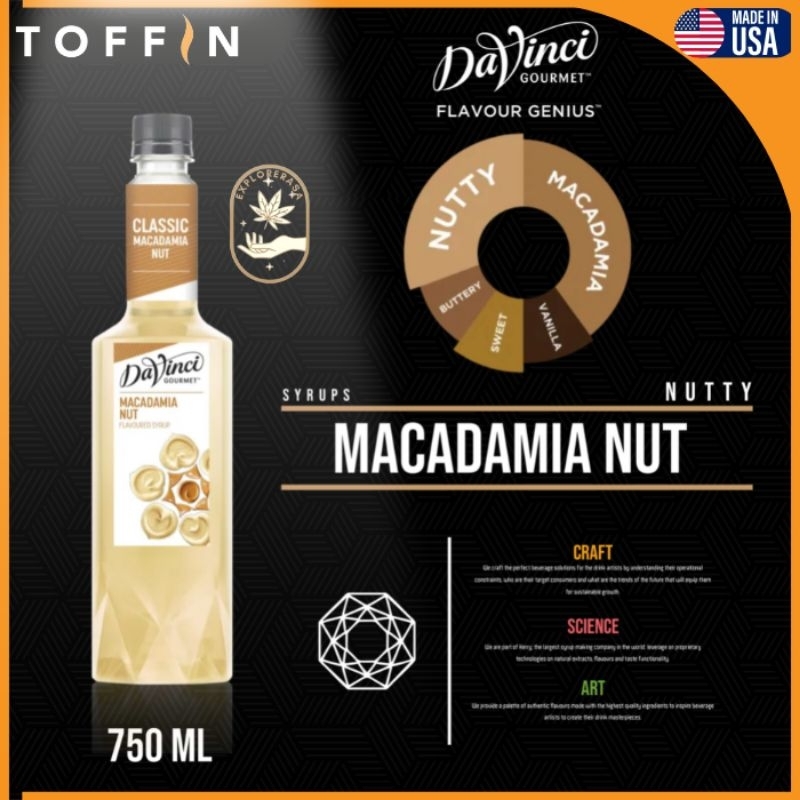 

Davinci syrup rasa Macadamia 750ml