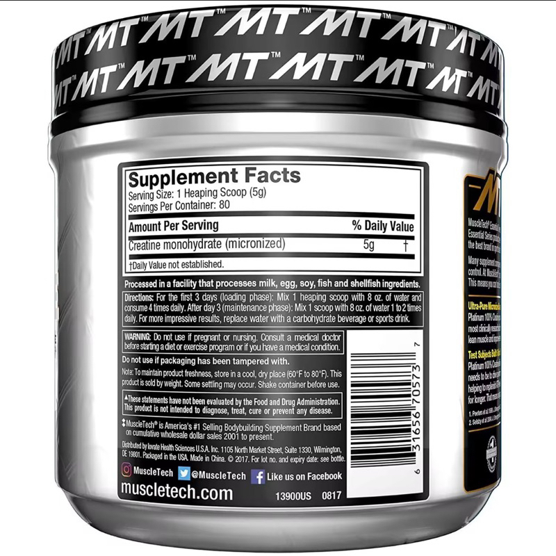 Muscletech Platinum Creatine 400 gr Creatine Monohydrate 80 Serv BPOM