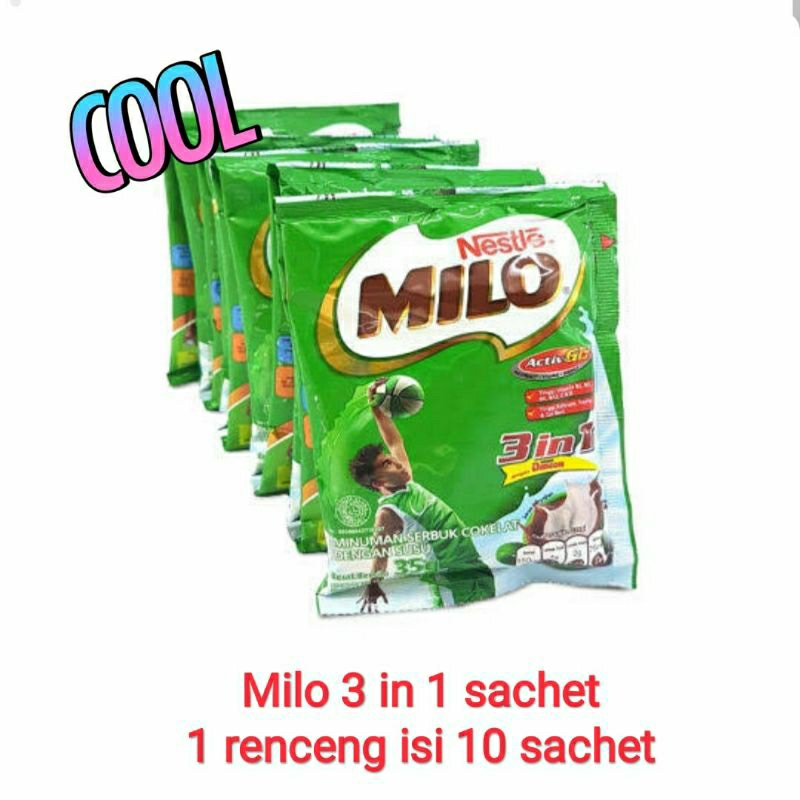 

milo nestle bubuk 3 in 1 sachet 3in1 | isi 10 sachet