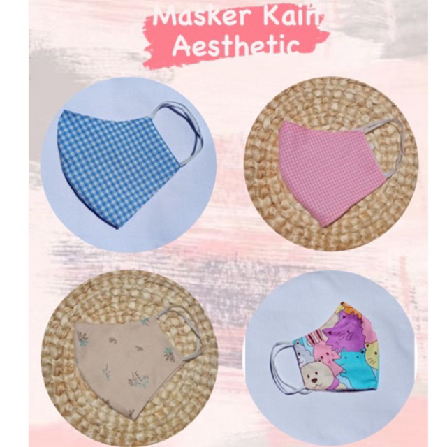 Masker Kain Katun Motif Cute Korea Kotak Karakter
