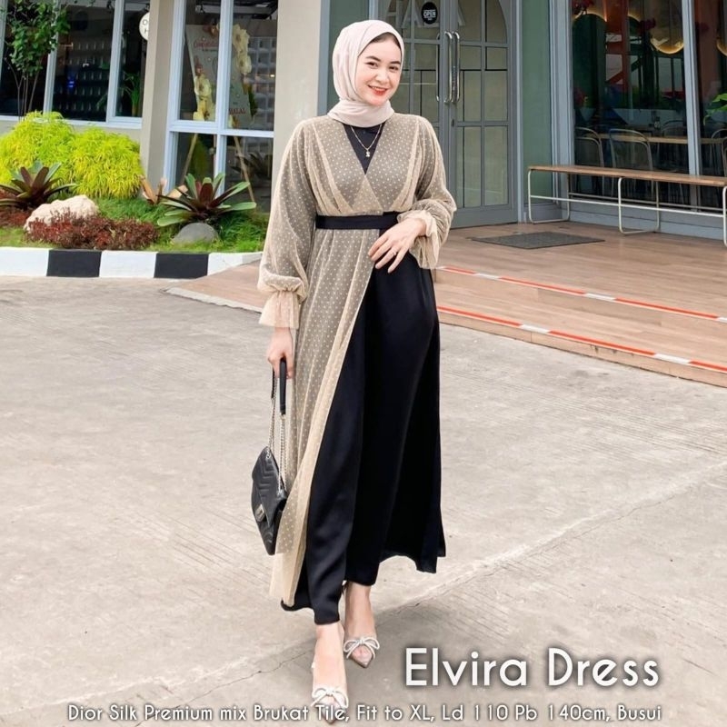 (READY SIAP KIRIM) JS. ELVIRA DRESS ORI JASMINE GAMIS SILK