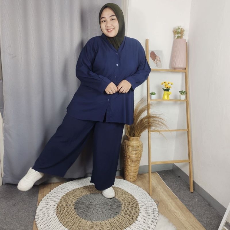 PIYAMA RAYON PREMIUM SUPER JUMBO SETELAN BIGSIZE ONESET OVERSIZE LD 120 130 140 150 COD