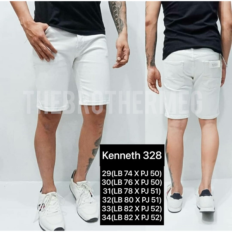 Celana pendek jeans pria putih cowok short jeans premium SJ028