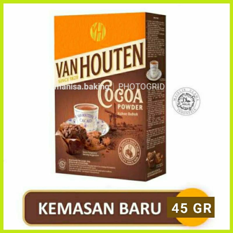 

COKLAT BUBUK VAN HOUTEN 45 GRAM COCOA POWDER KAKAO BUBUK COKELAT