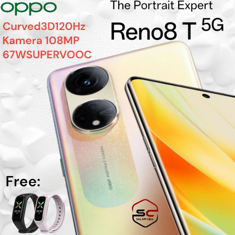 OPPO Reno8 T 5G Ram 8+8/256GB NFC Camera 108MP Original Reno 8T 5G Garansi Resmi