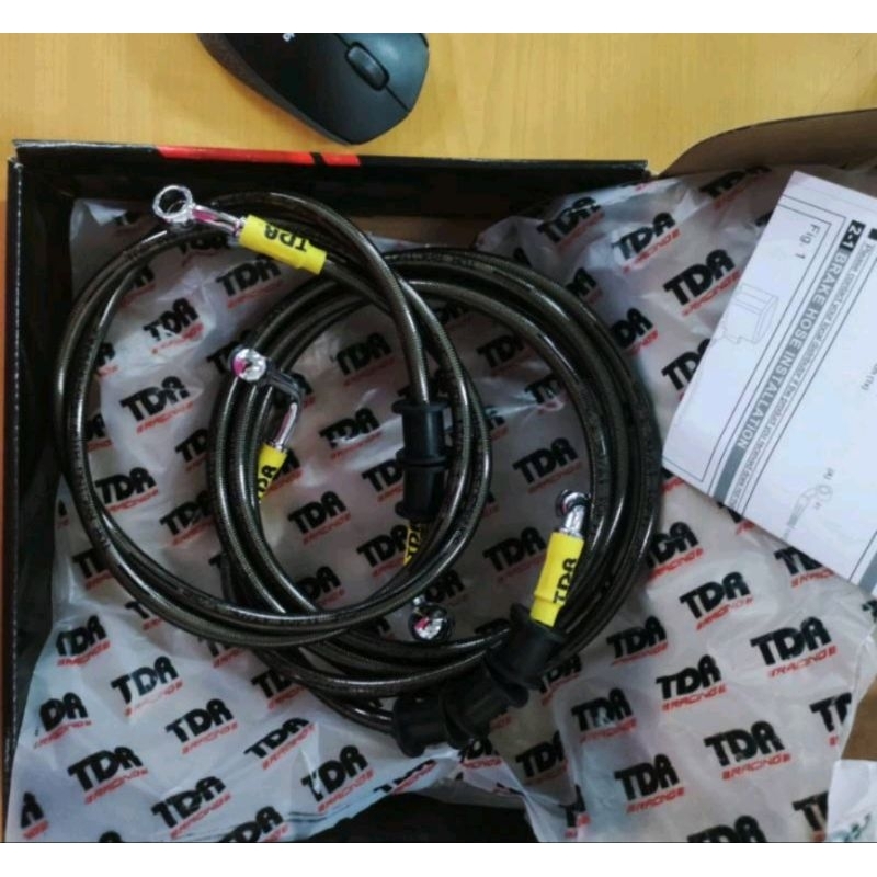 Selang Rem TDR Nmax Depan &amp; Belakang Yamaha Nmax 155 Non ABS Warna Black Carbon