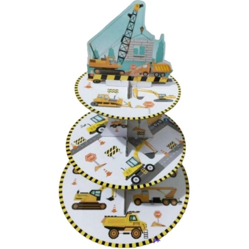 Standing cupcake EXCAVATOR cake tier EXCAVATOR perlengkapan dekorasi pesta ulang tahun EXCAVATOR per