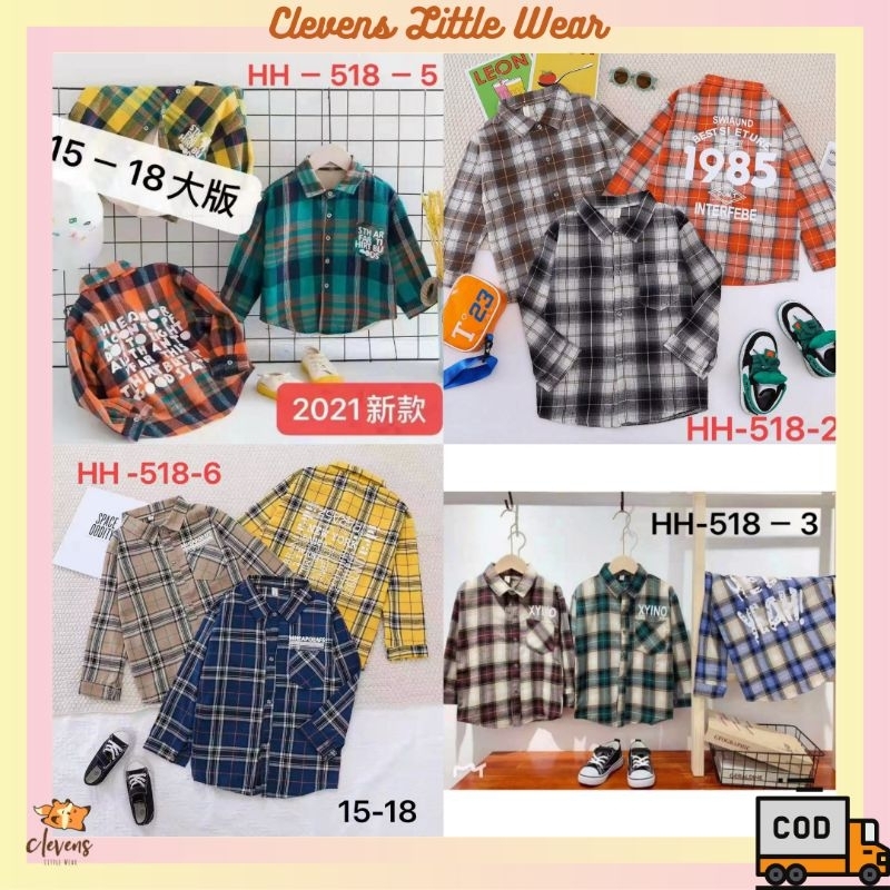 CLV Flanel Shirt / Kemeja Flanel Anak Laki-Laki Import 5-8 Tahun / Atasan Anak Laki-Laki / Baju Keme