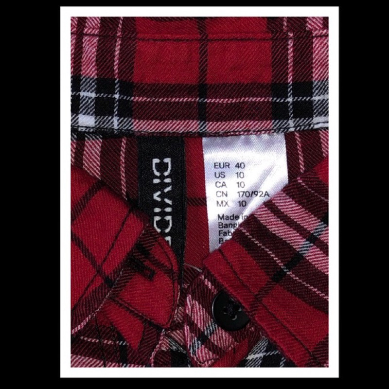 h&amp;m flannel oversized crop shart