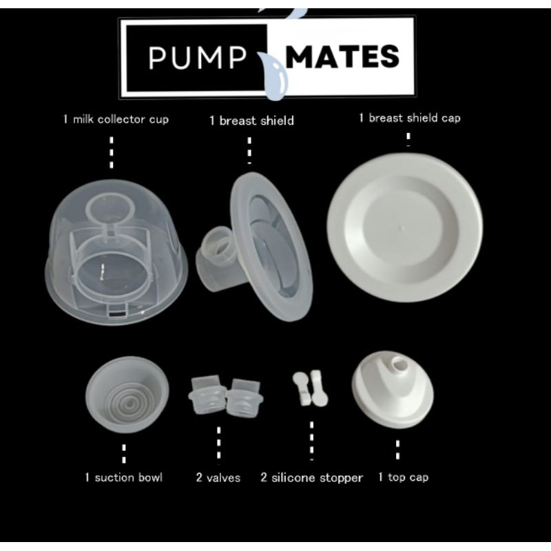 Pump Mates Handsfree Cup Set (Single) - Hands Free Collection Cup Set untuk Pompa ASI