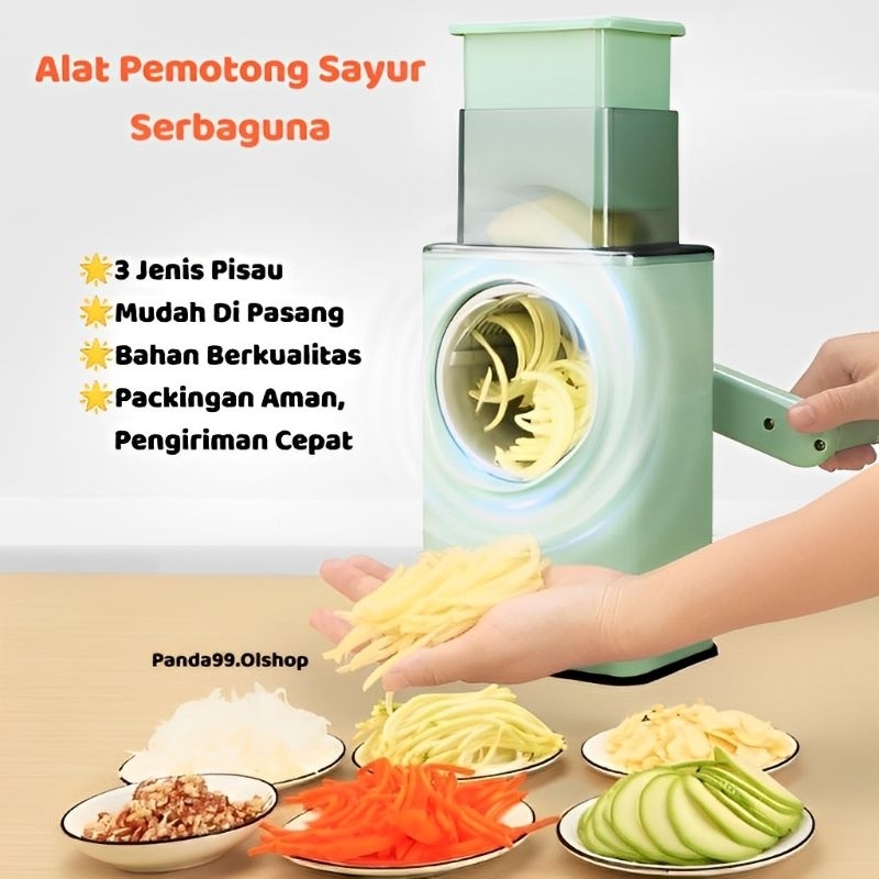 VEGETABLE SLICER MACHINE/ Alat pemotong sayuran/ parutan serbaguna ⭐ Panda99 ⭐