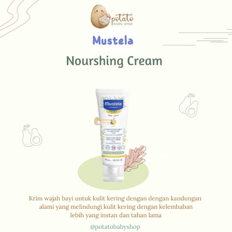 Mustela Nourish Cream With Cold Cream 40ml - Face Cream Bayi Kulit Kering