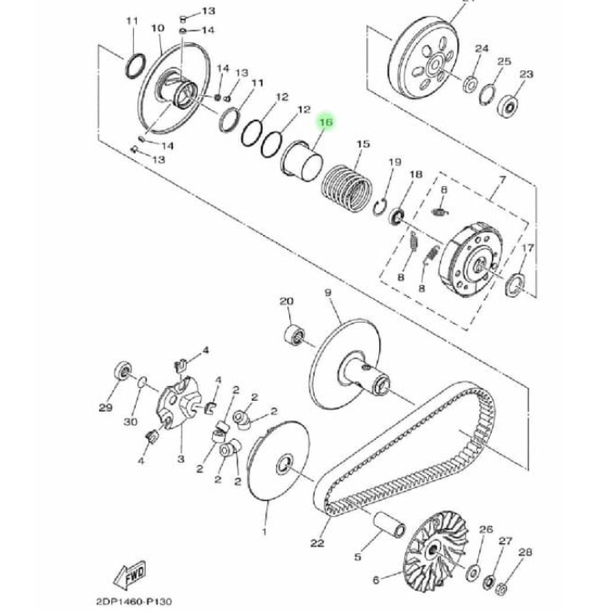 CORONG DUDUKAN PER CVT NMAX AEROX 155 ASLI ORI YAMAHA 2DP E7684 00