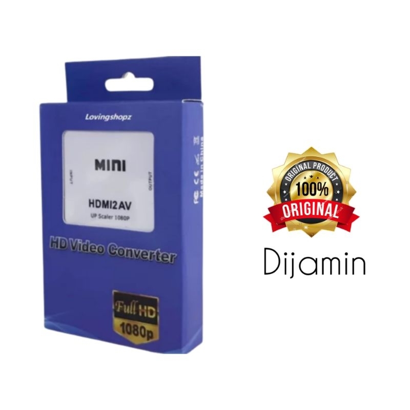 CONVERTER HDMI TO AV RCA / MINI HDMI2AV CONVERTER + KABEL HDMI 1.5 METER