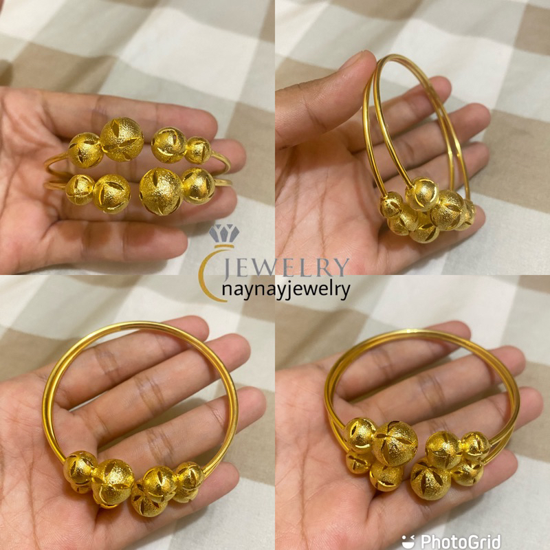 Gelang boba warna 24k / lapis emas 24k