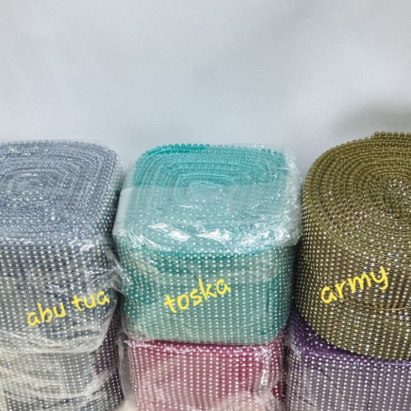 Permata 24 baris Grade A eceran PER BARIS Panjang 2.5 yard/2,25meter