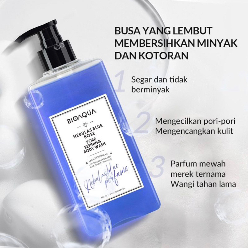 Bioaqua Nebulas Blue Bose Pores Refining Body Wash 400ml