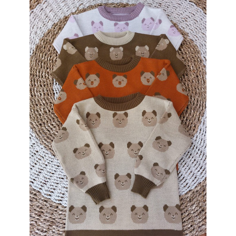 Crewneck Bear Kids/Crewneck Knit Anak/Pakaian Rajut Anak