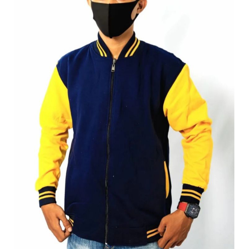 varsity navy kuning baseball