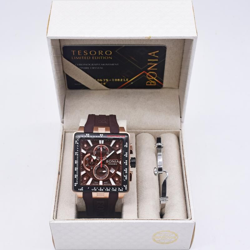Jam Tangan Pria Original Bonia BNB10675 Rubber Karet Murah