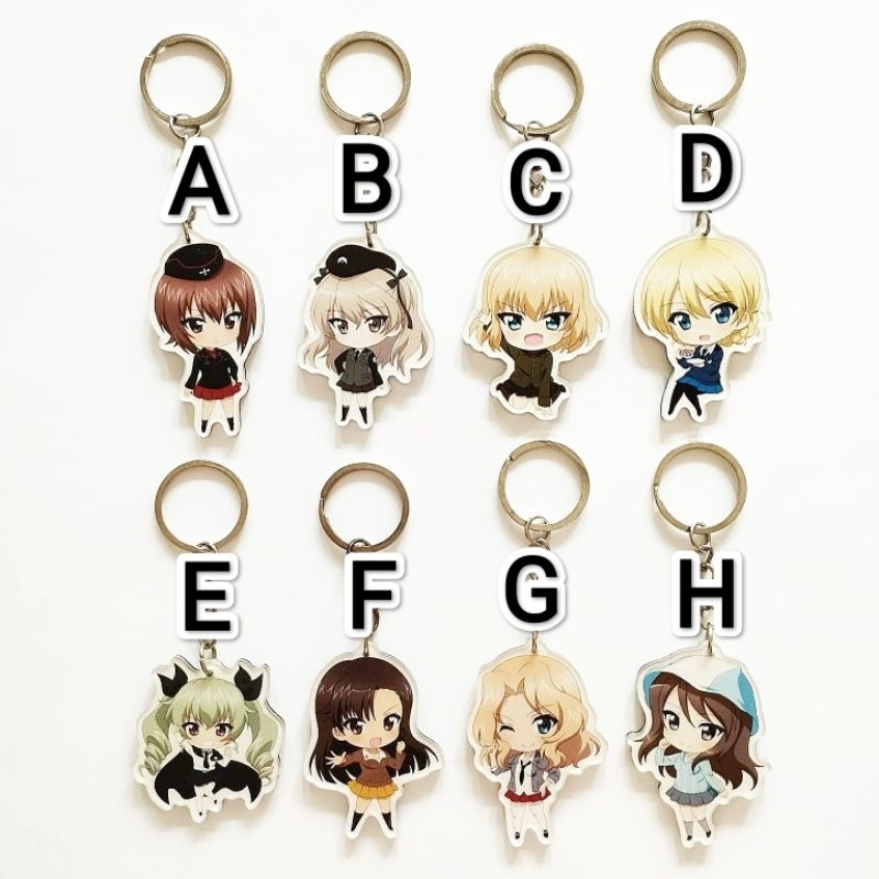Keychain Anime Girls und Panzer 2 Gantungan Kunci Ganci Akrilik Merchandise
