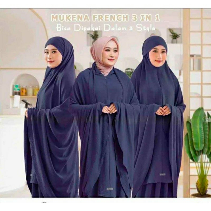 Mukena 3in One| Mukena French Cringkel | Mukena Dewasa Cringkel