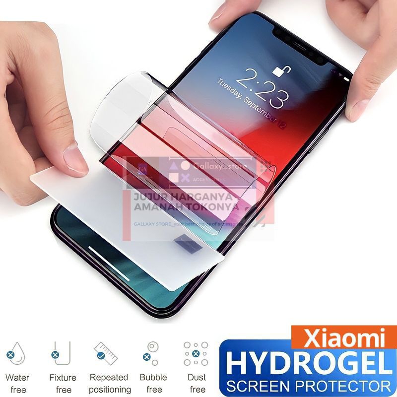 pelindung layar hydrogel redmi 12T pro note 12 PRO+ poco x5 pro 5G 12C a2+ mi 13 pro lite ultra