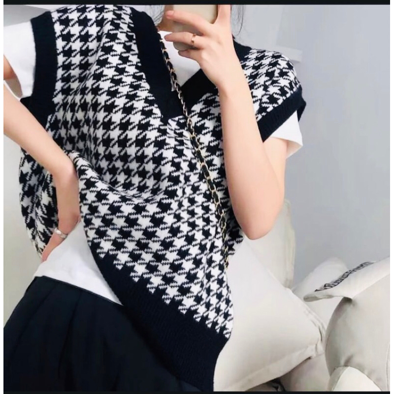 BEST SELLER!!! JENNIE VEST KNIT / ROMPI RAJUT / KOREAN STYLE RAJUT / ATASAN WANITA / ROMPI