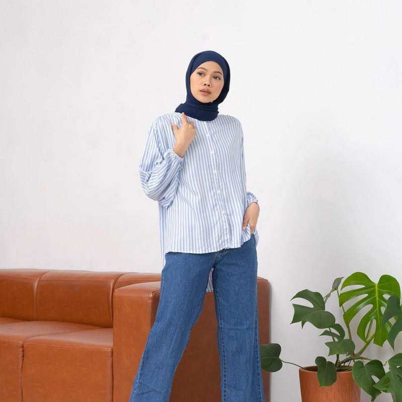 LALUNA BLOUSE | BLOUSE TERLARIS | RAYON STRIPE