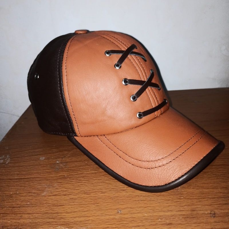 Topi kulit asli 100% model tali