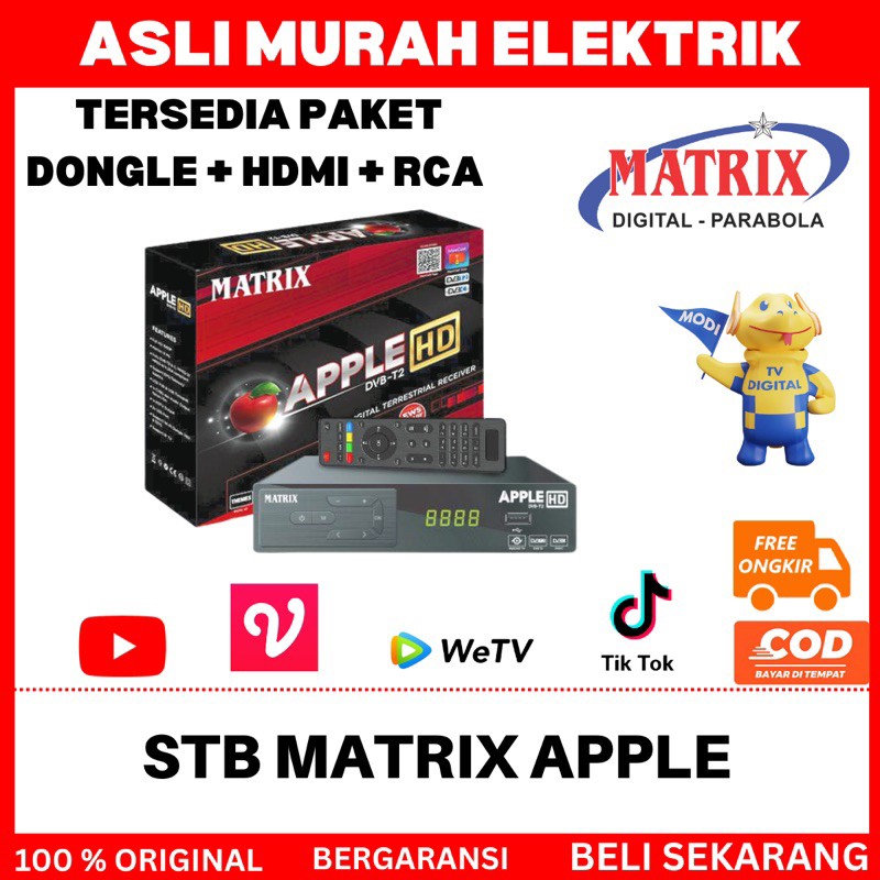 SET TOP BOX MATRIX APPLE MERAH / APPLE KUNING / BURGER / STB MATRIX / RECEIVER TV DIGITAL