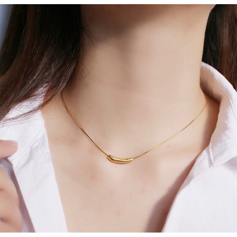 Kalung wanita Simple Titanium anti Karat