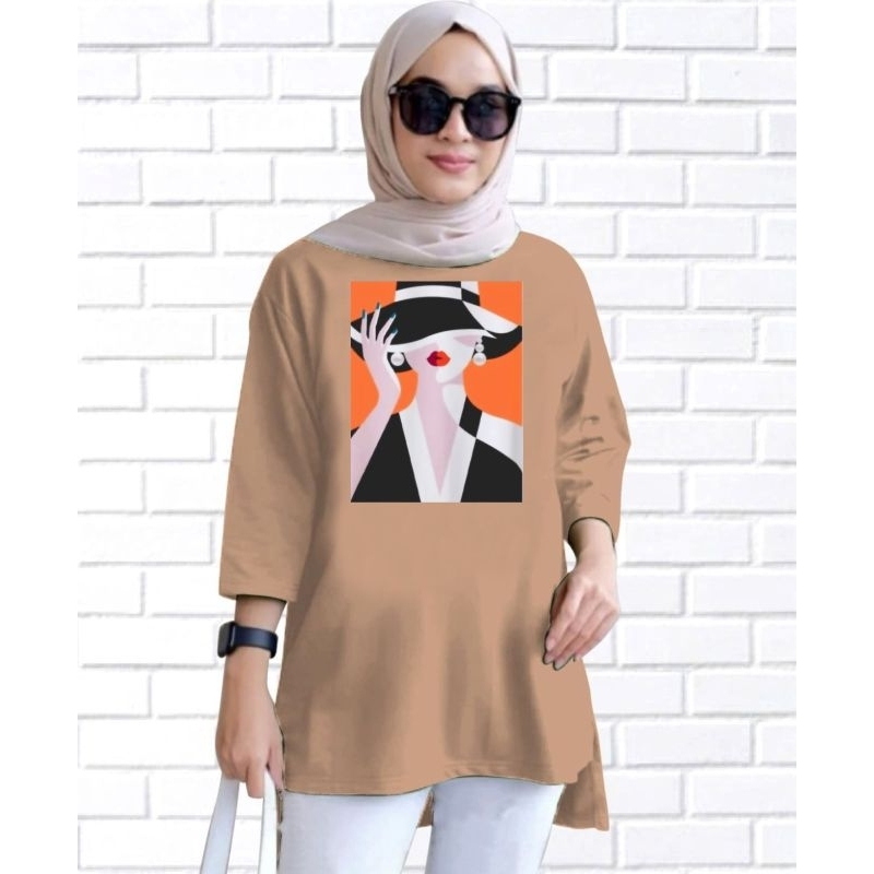 TUNIK BASIC WANITA OVERSIZE DTF WOMEN HAT