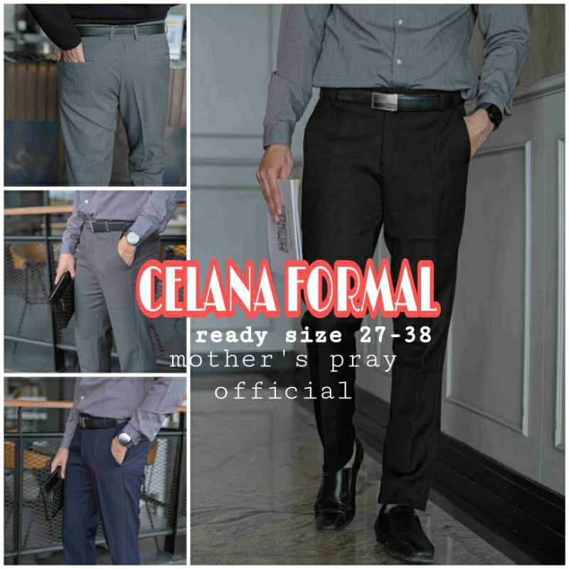 CELANA KANTOR FORMAL PRIA DEWASA SLIMFIT BAHAN DASAR KAIN WOLL KUALITAS