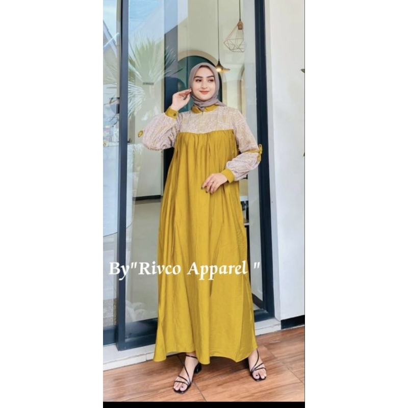 GAMIS WANITA LENGAN BALON BRUKAT ORIGINAL PREMIUM