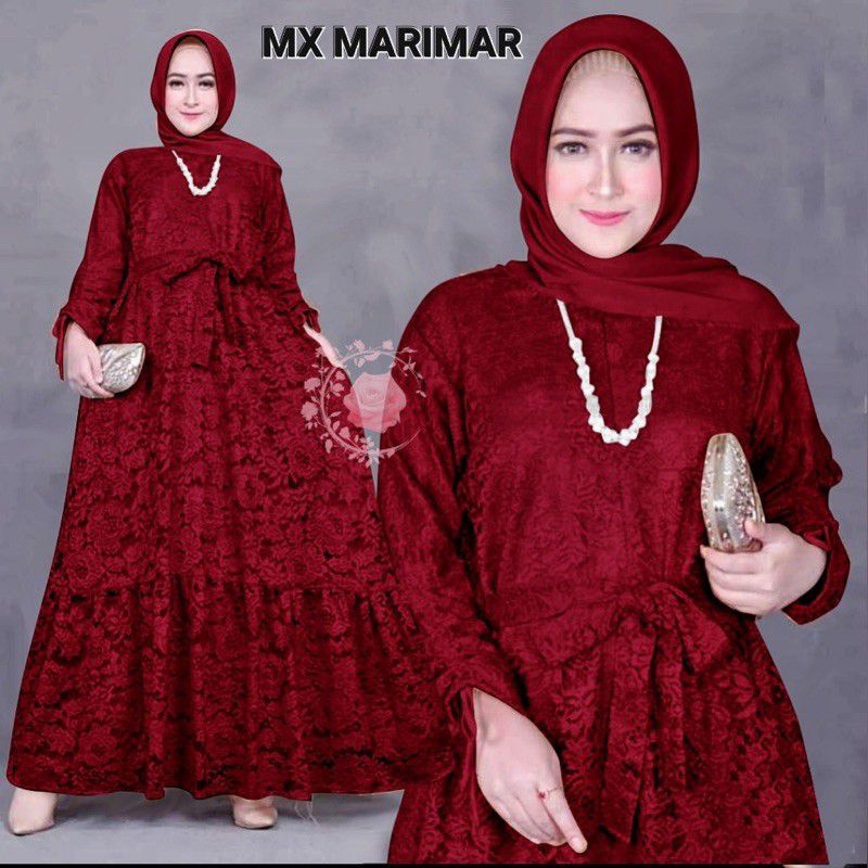 Model Gamis Brokat Modern - Size ( M - 5XL Ld 140 ) Gamis Brukat Busui Terbaru 2023Mewah Kekinian Ri