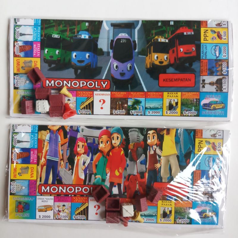 mainan monopoli kecil / monopoly / mainan keluarga / mainan jadul 90 an / monopoli internasional / monopoli 5 in 1