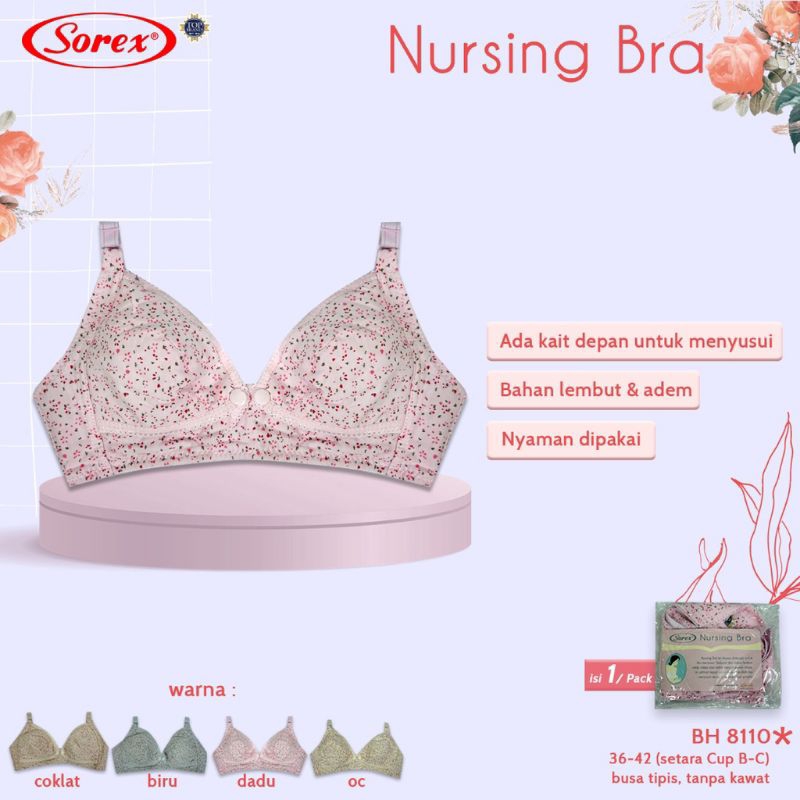 BH Ibu Menyusui Bayi Nursing Bra Tanpa Kawat SOREX 8110