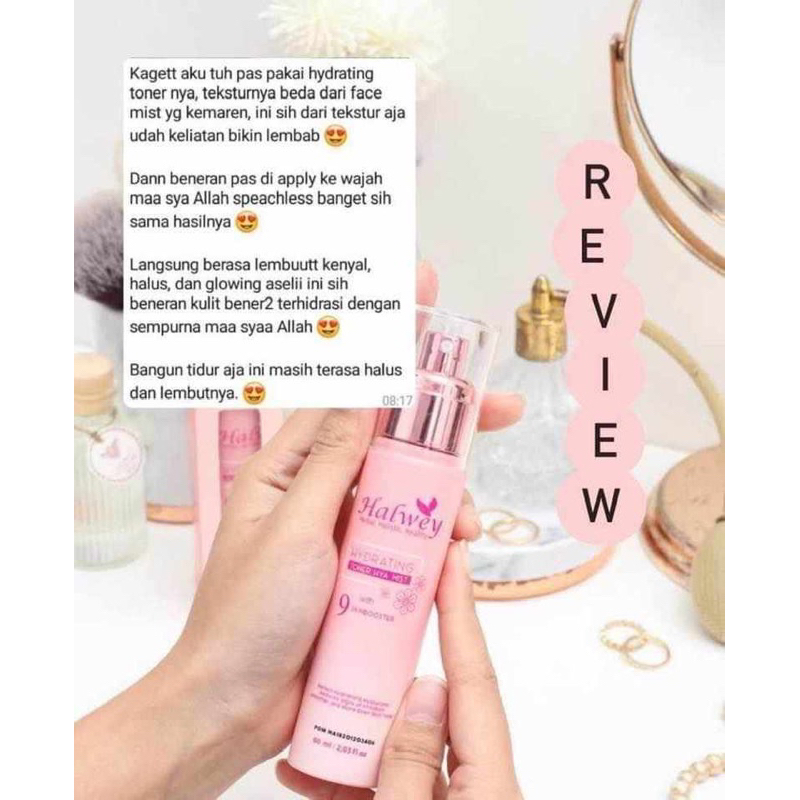Hydrating Toner Hya Mist Halwey skincare INDONESIA KEMASAN MINI 30 ML, BESAR 60 ML ORIGINAL OFFICIAL SHOP