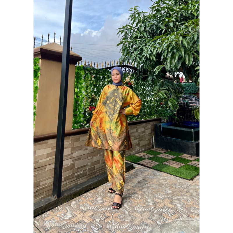 SETELAN CELANA JUMPUTAN PALEMBANG ASLI SUTRA SILK