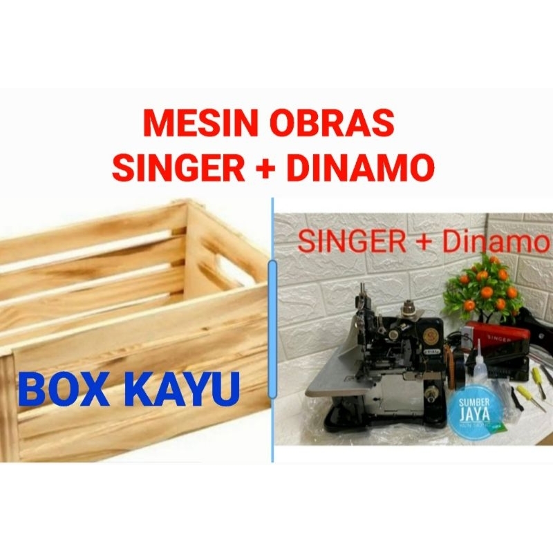 mesin obras singer + dinamo/kaki/meja +peking kayu